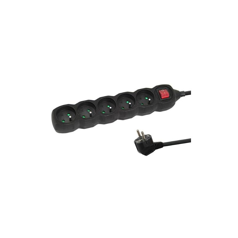 Multipresa tipo e esperanza elk215k 5gn/3m nero [elk215k]