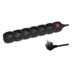 Multipresa tipo e esperanza elk218k 6gn/3m nero [elk218k]