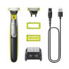 Rasoio philips oneblade 360 pettine regolabile 5 in 1/batteria integrata/1w/60min/verde/grigio