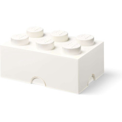 Portaoggetti room copenhagen/lego 18x37.5x25cm/17l/6 perni/bianco