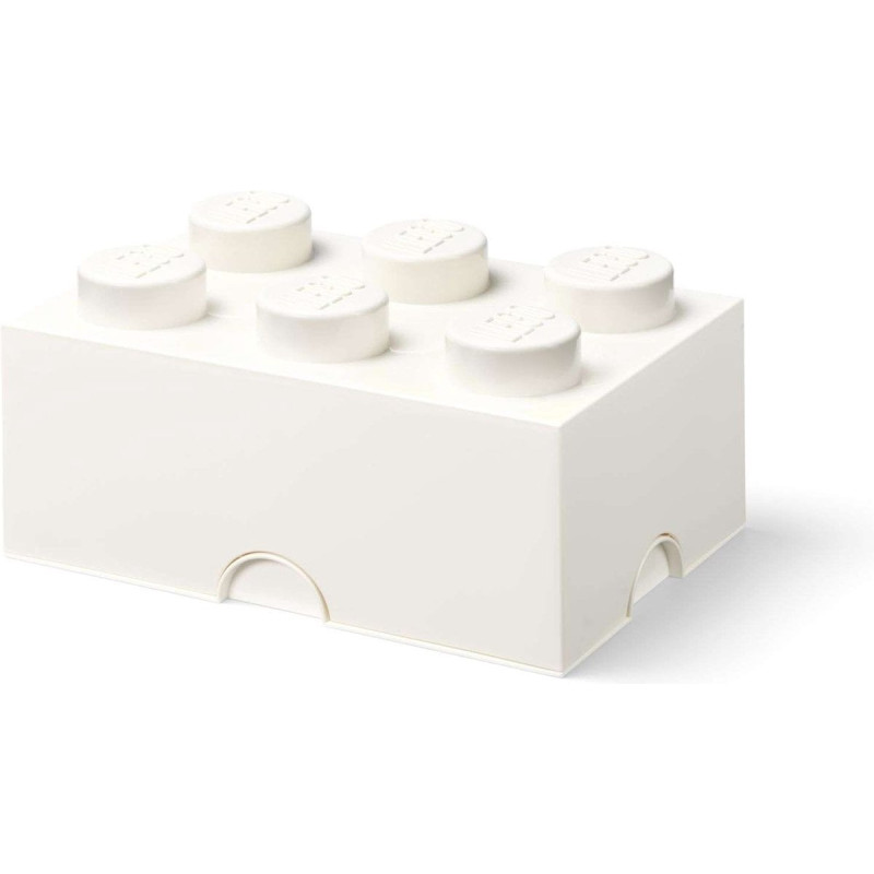 Portaoggetti room copenhagen/lego 18x37.5x25cm/17l/6 perni/bianco