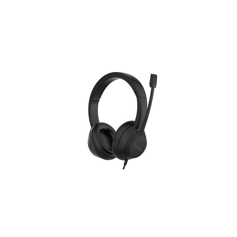 Cuffie nilox nxausb02 over-ear con microfono nero [nxausb02]