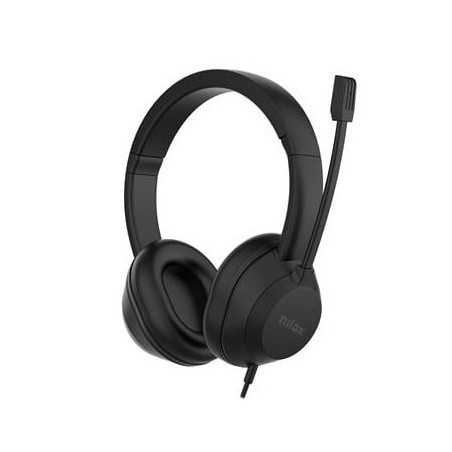 Cuffie nilox nxausb02 over-ear con microfono nero [nxausb02]