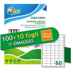 Etichette adesive multiuso tico 100piu10 ff/foglio 37.5x23.5mm/ a4