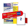 Etichette adesive avery 50piu10 ff/ 60 fogli/a4/ bianco [l7168-60p]