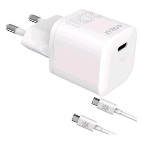Caricabatteria da rete celly usb-c 20w con cavo usb-c m/m