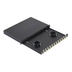 Cassetto fibra ottica panduit 1u 24porte nero [fd1w24budlcz]