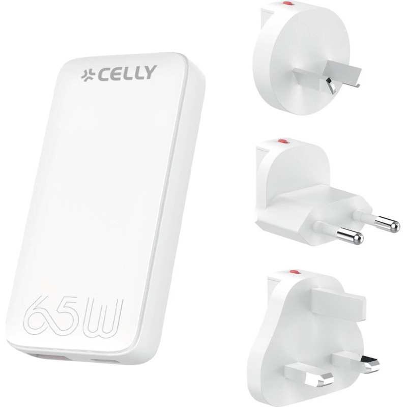 Caricabatterie celly universal 65w bianco [tctraveluni65w]