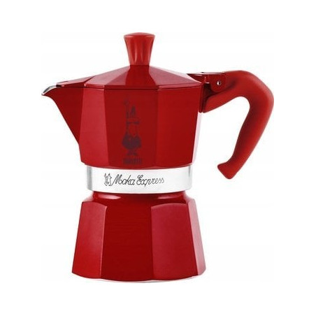 Caffettiera bialetti winter wonderland moka 3 tazze 150ml rosso [moka