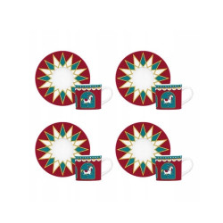 Set di tazzine e piattini bialetti winter wonderland ngd24002 4x80ml