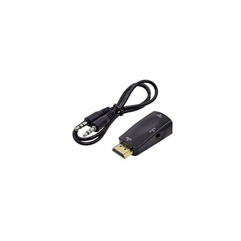 Mini convertitore hdmi / vga femmina gbc con audio nero [14.2800.23]