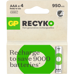 Batterie gp batteries gp recyko ricaricabili aaa 950 mah 4pz