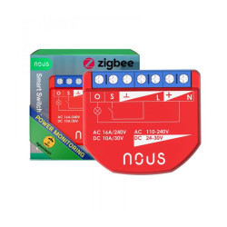 Modulo smart switch nous zigbee 3.0 16a 1canale 10dbm rosso [b2z]