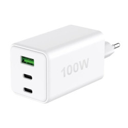 Caricabatterie da viaggio fontastic 264467 3in1 100w gan 2xusb-c