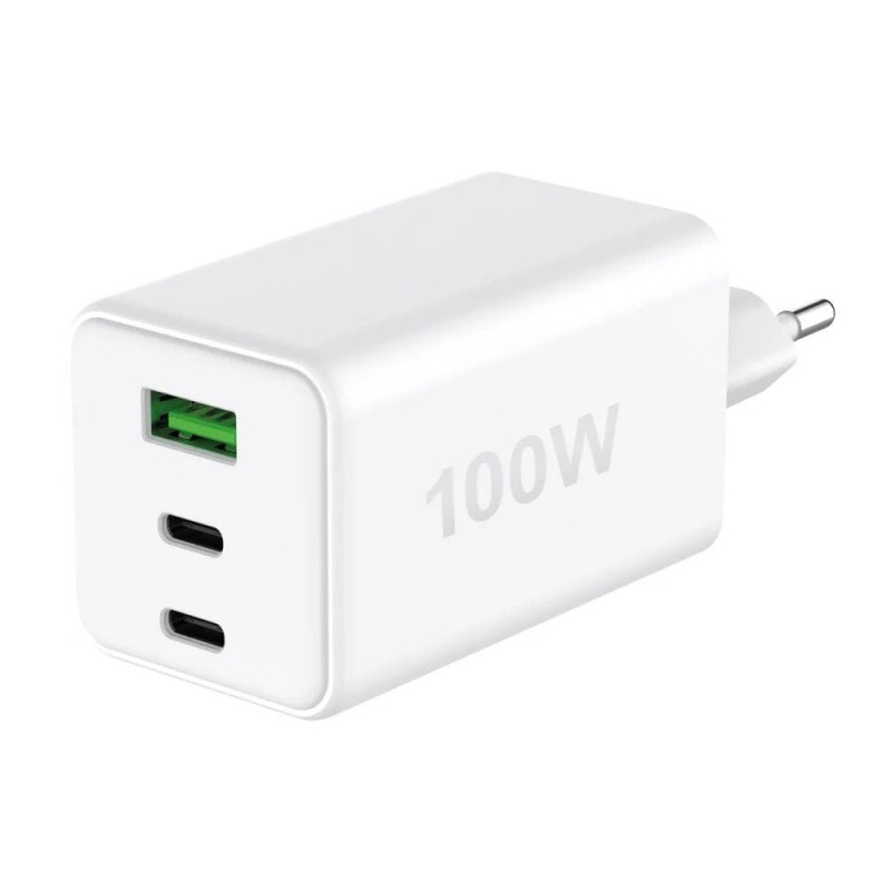 Caricabatterie da viaggio fontastic 264467 3in1 100w gan 2xusb-c