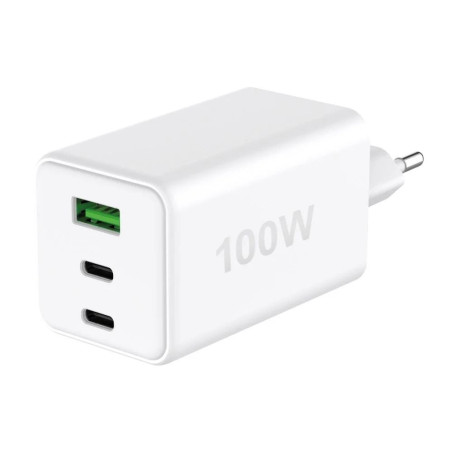 Caricabatterie da viaggio fontastic 264467 3in1 100w gan 2xusb-c