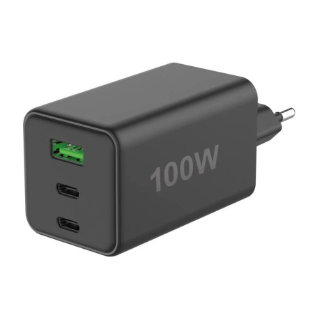 Caricabatterie da viaggio fontastic 264450 3in1 100w gan 2xusb-c