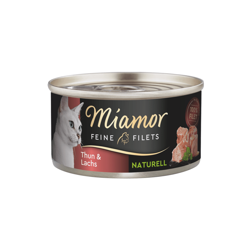 Alimento umido miamor filetti pregiati di tonno e salmone al naturale