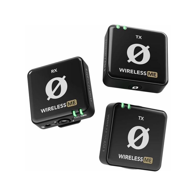 sistema microfonico rode wireless me dual compact 2.4ghz nero [wimedual]