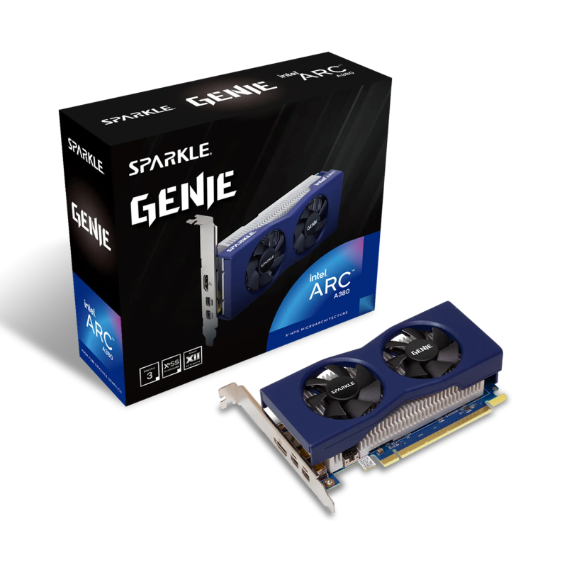 Scheda video intel sparkle arc a380 genie 6gb gddr6 96bit [1a1-s00401700g]