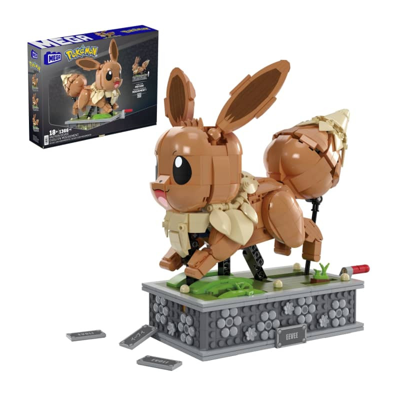 Gioco da costruzione megabloks mattel pokemon set motion eevee 1366pz