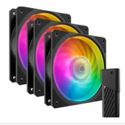 Ventola cooler master mobius 120p argb 120x120x25 confezione da 3