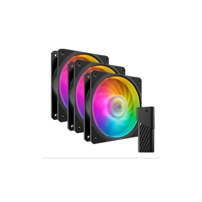 Ventola cooler master mobius 120p argb 120x120x25 confezione da 3