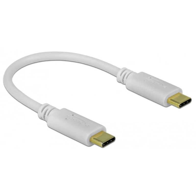 Cavo di ricarica delock spina usb-c 0.15m bianco [85357]