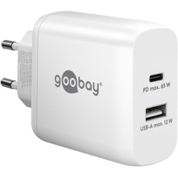 Caricatore rapido goobay doppio usb-c bianco [65410]