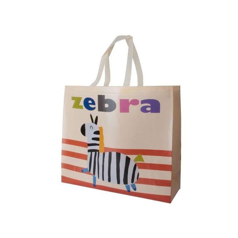 Borsa spesa xtra 12035 tnt fantasy 50x43cm zebra multicolore
