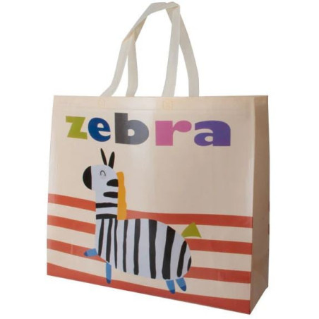 Borsa spesa xtra 12035 tnt fantasy zip 45x50cm zebra multicolore