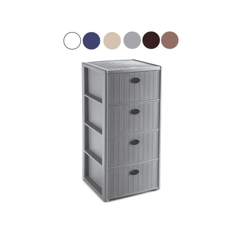 Cassettiera stefanplast elegance 4 cassetti salvaspazio 40x40 h 80