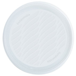 Piatto piano natural bibo monouso in bioplastica bianco 50pz [5521855]