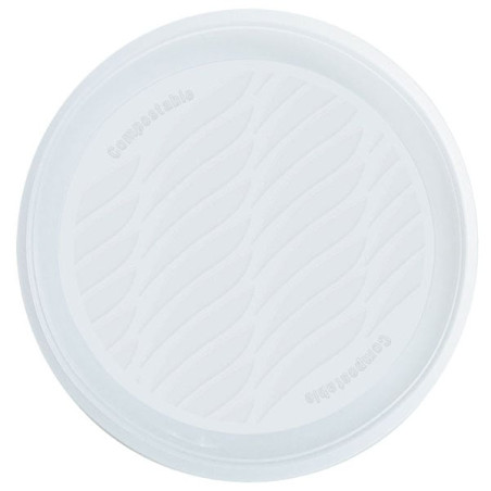 Piatto piano natural bibo monouso in bioplastica bianco 50pz [5521855]