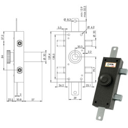 Serratura ferroglietto moia serratura verticale nera [j223]