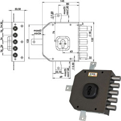 Serratura cilindro moia serratura ad applicare 5quint [a455sxb]