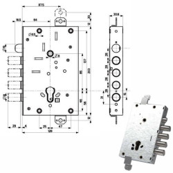Serratura mottura sic.triplice int 28 reversibile ricambio per cisa