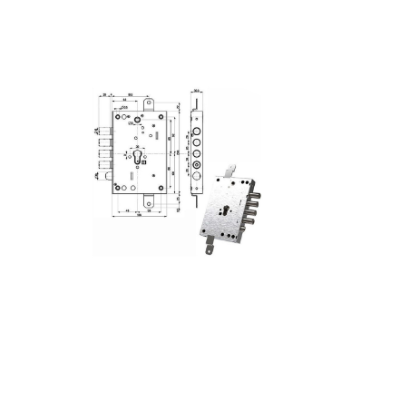 Serratura mottura sic.triplice int 28 4 pistoni [82571w800q]