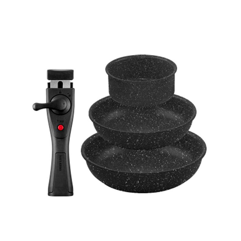 Set padelle con casseruola ballarini bolzano nere 4pz [1011616]