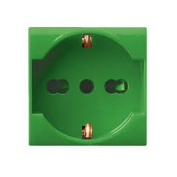 Presa ave 442090/15tsv schuko bipasso 2p+t 16a 250v s44 verde lucido