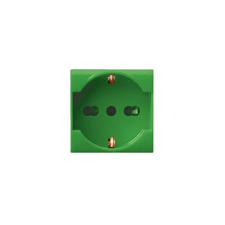 Presa ave 442090/15tsv schuko bipasso 2p+t 16a 250v s44 verde lucido