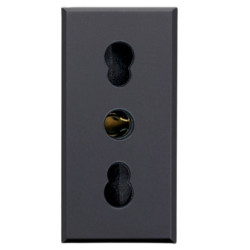 Presa bipasso ave tekla s44 2p+t 10/16a 250v 1 modulo grigio opaco