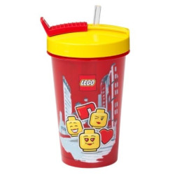 Tazza room copenhagen lego con cannuccia iconic girl bright 500ml