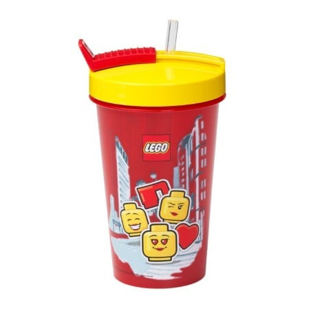 Tazza room copenhagen lego con cannuccia iconic girl bright 500ml