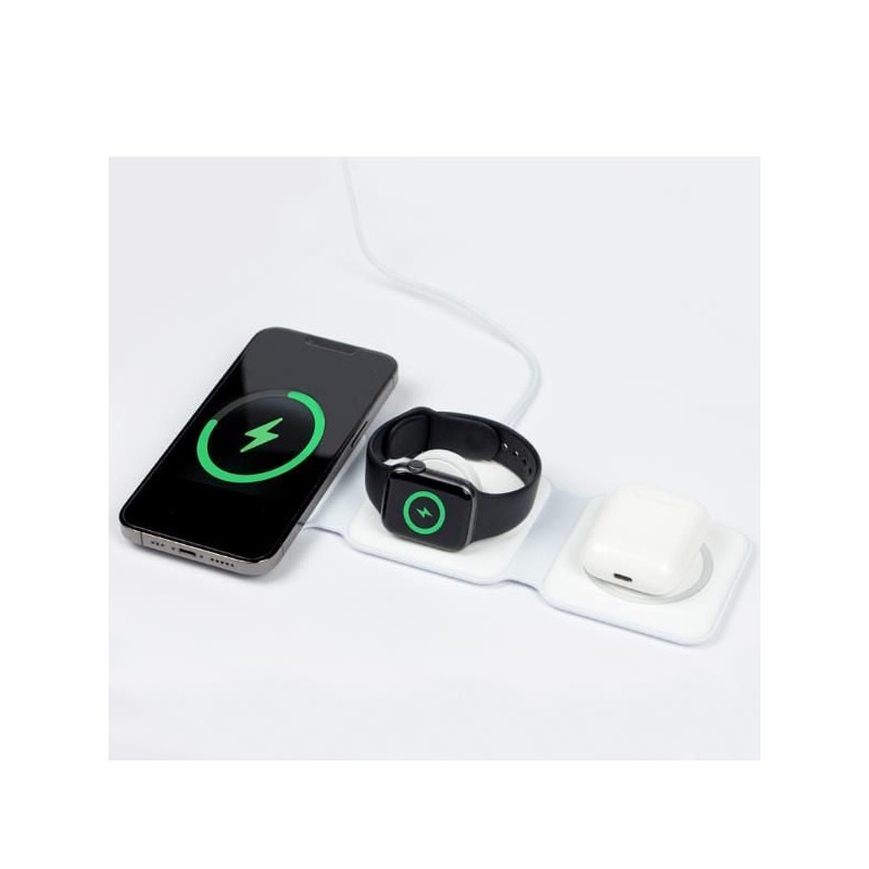 Pad di ricarica wireless duduu tap 3in1 compat magsafe 15w nero