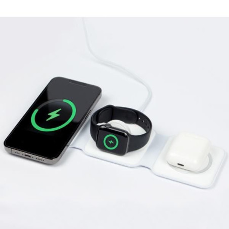 Pad di ricarica wireless duduu tap 3in1 compat magsafe 15w nero