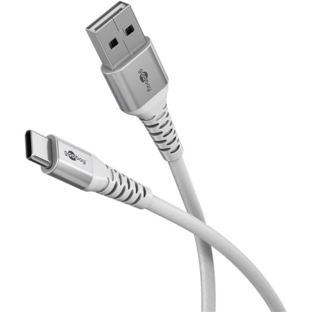 Cavo usb goobay 74531 tessile tipo a/c 2m bianco [74531]