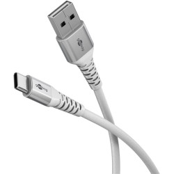 Cavo usb goobay 74532 tessile tipo a/c 2m bianco [74532]