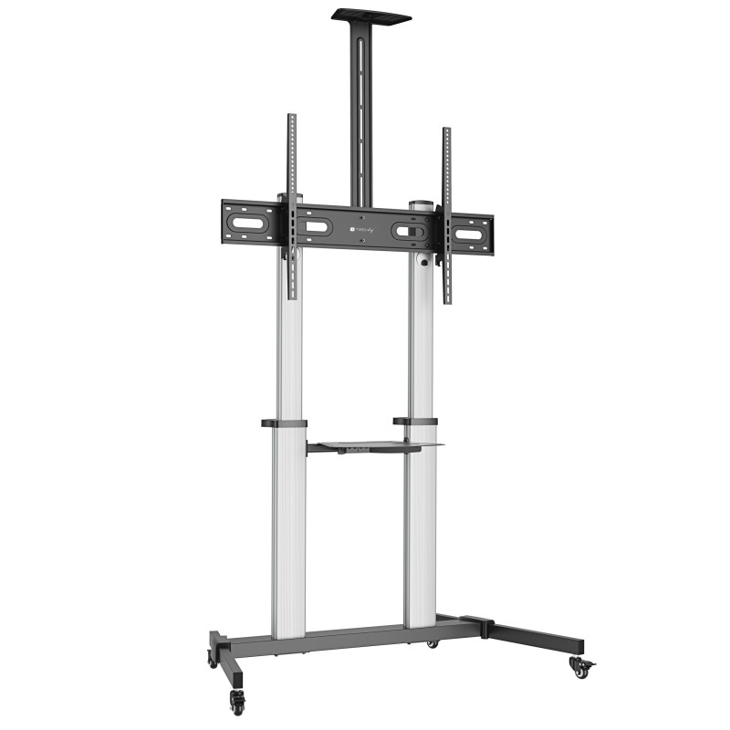 Supporto tv a pavimento trolley 60-100'' nero/bianco