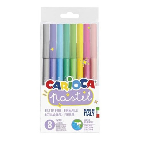 Pennarelli in blister carioca pastello assortiti 8pz [43032a]